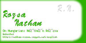 rozsa nathan business card